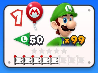 my New Super Mario Bros. U savefile, just over half-way done with the game